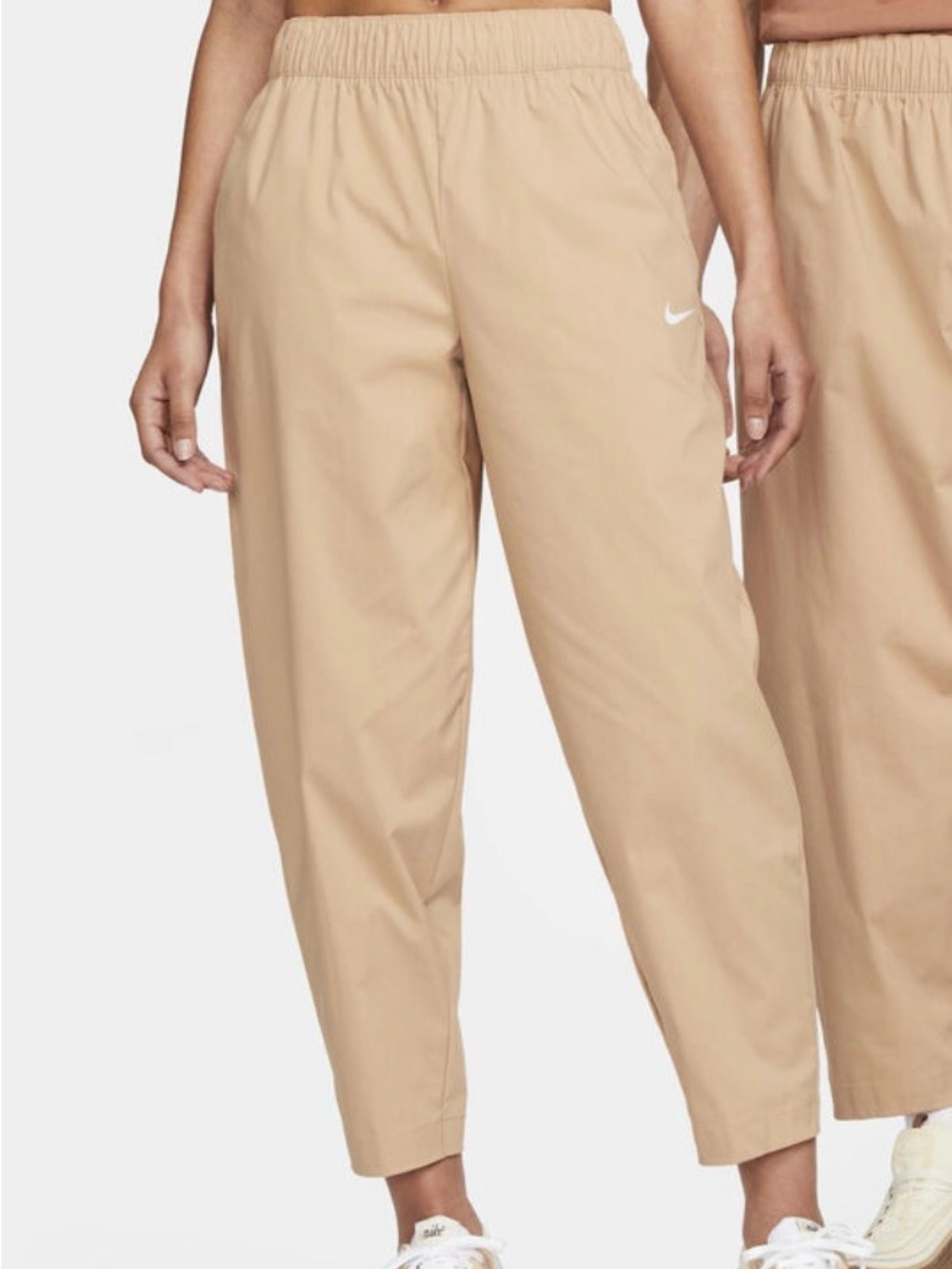 Nike High Rise Curve Pants ~ Medium ~ Hemp/White - Picture 1 of 11